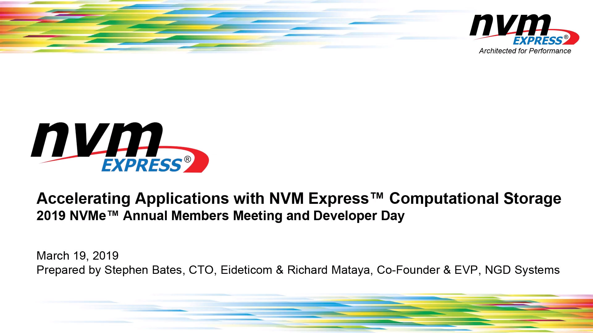 Accelerating Applications with NVM Express™ Computational Storage